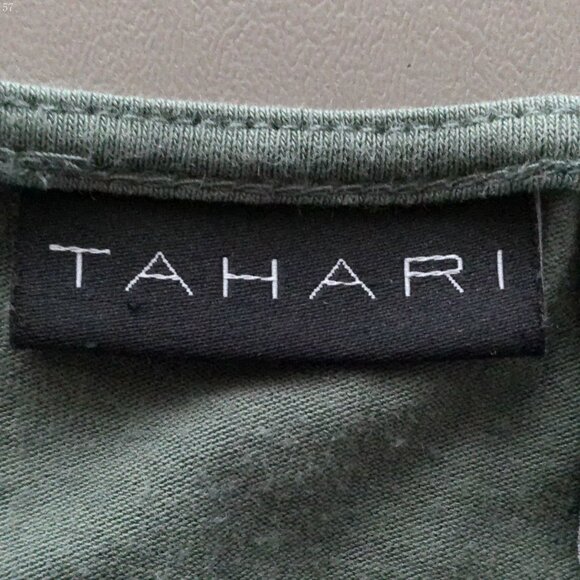 TAHARI Short Sleeve Scoop Neck Green Pima Cotton Tee Shirt 2XL - Picture 4 of 9